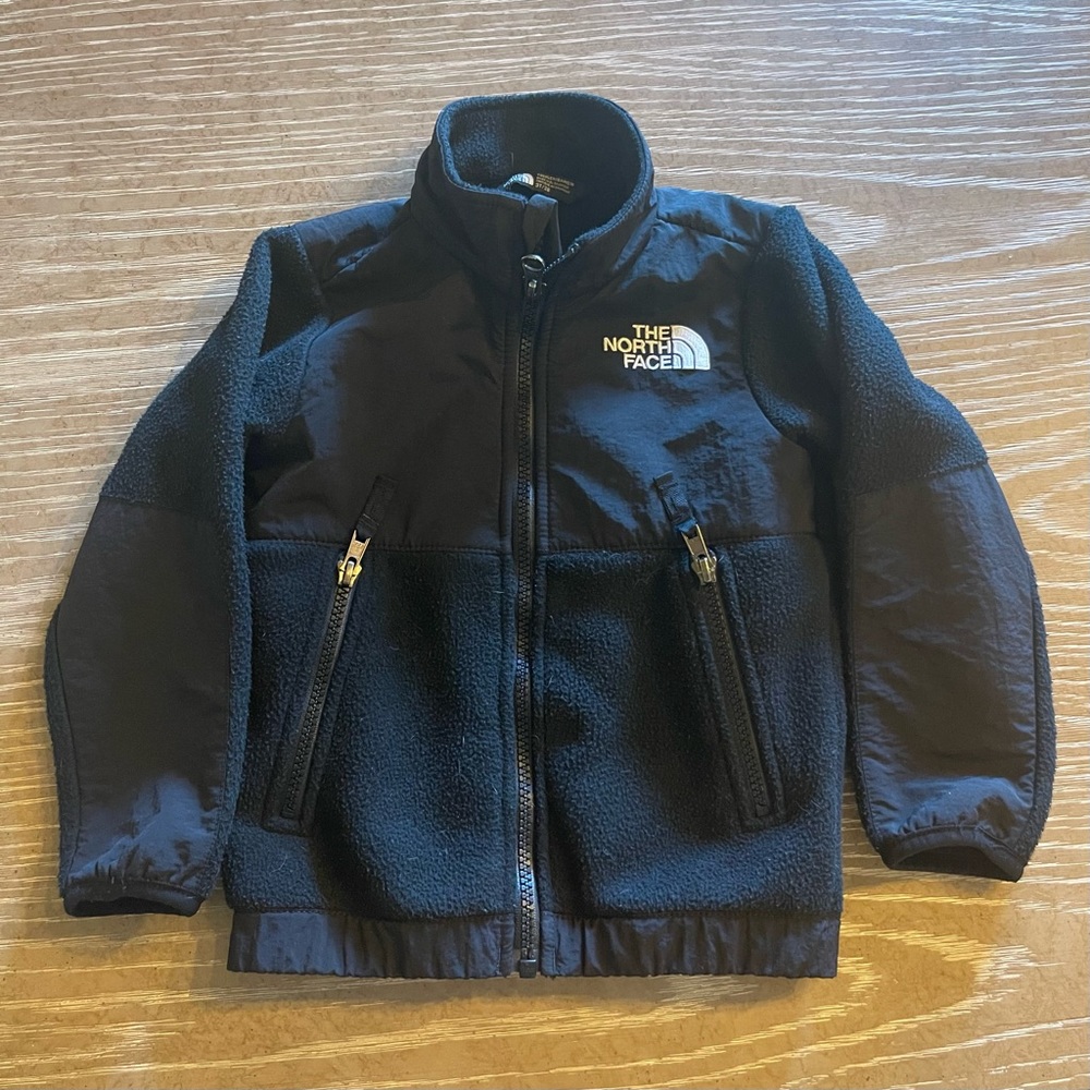 The North Face, toddler black zip up fleece jacket